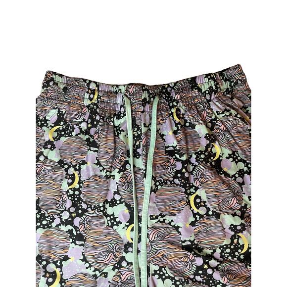 Pop Fit Cheek Boss Sleep Shorts XL Galaxy Print Tie Waist Lounge Pajama - Picture 4 of 10